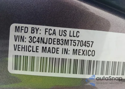 2021 Jeep Compass 80Th Anniversary 4X4 из США, поврежденный, VIN 3C4NJDEB3MT570457